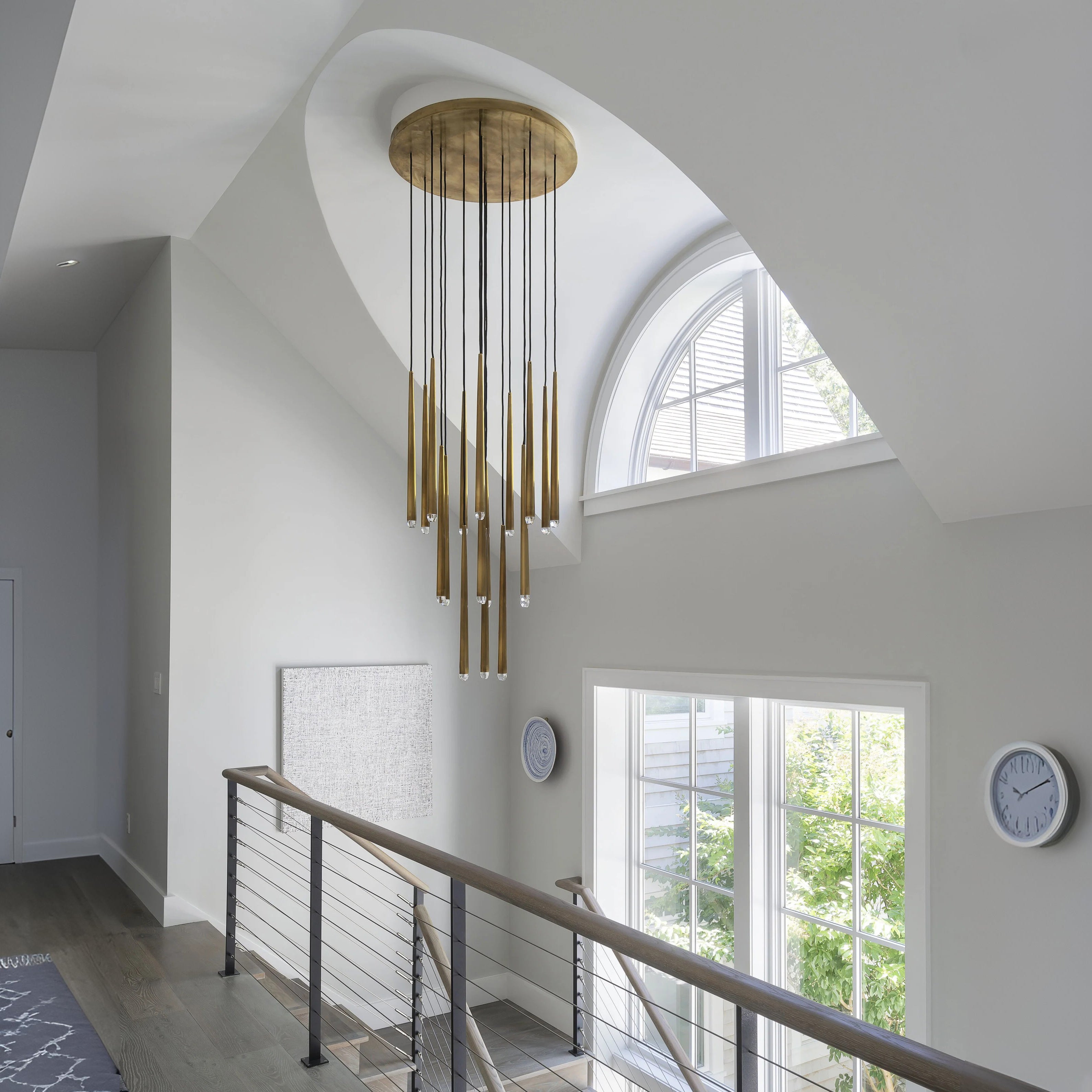 30 Inch Rod Cascading Round Chandelier - Aquitaine