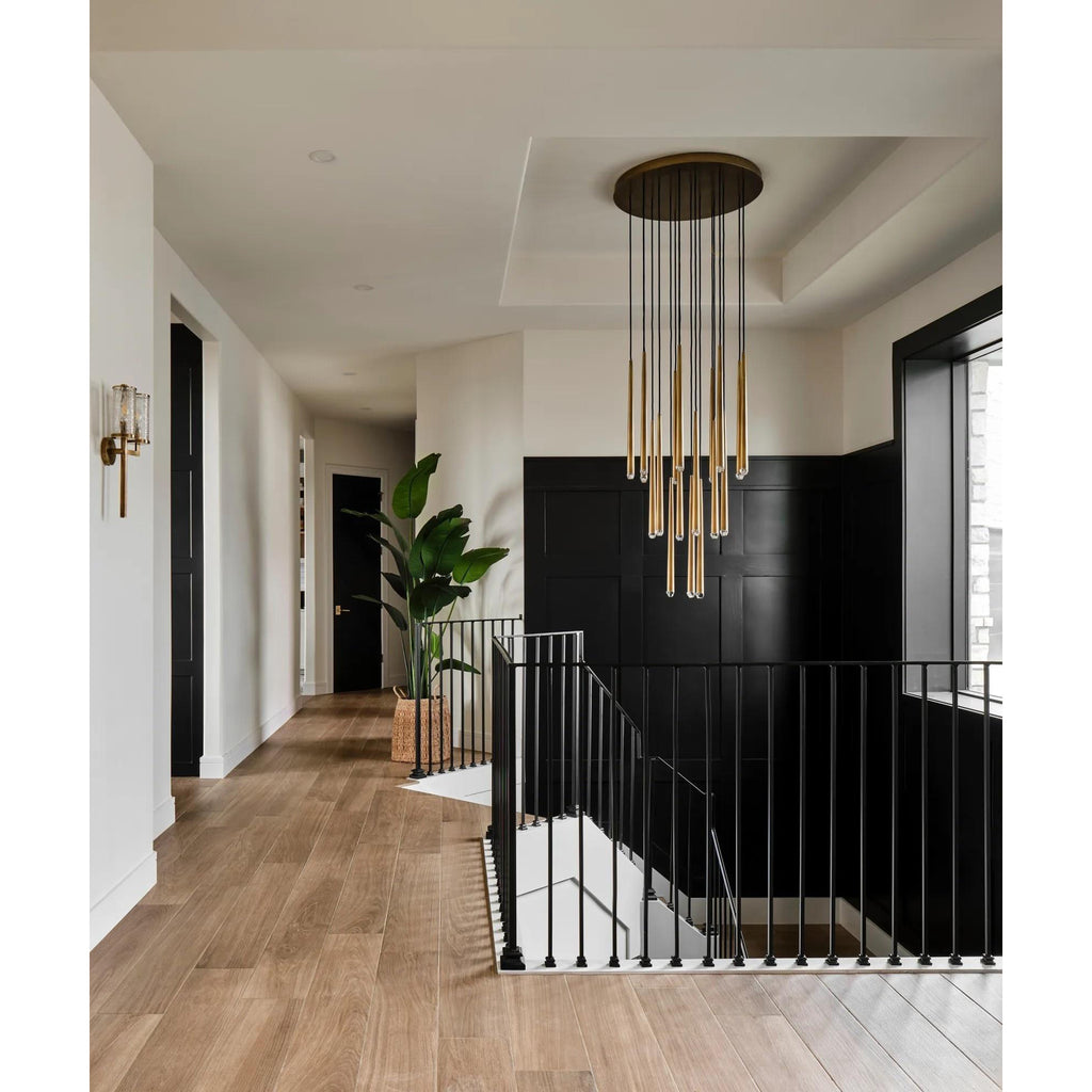 30 Inch Rod Cascading Round Chandelier - Aquitaine