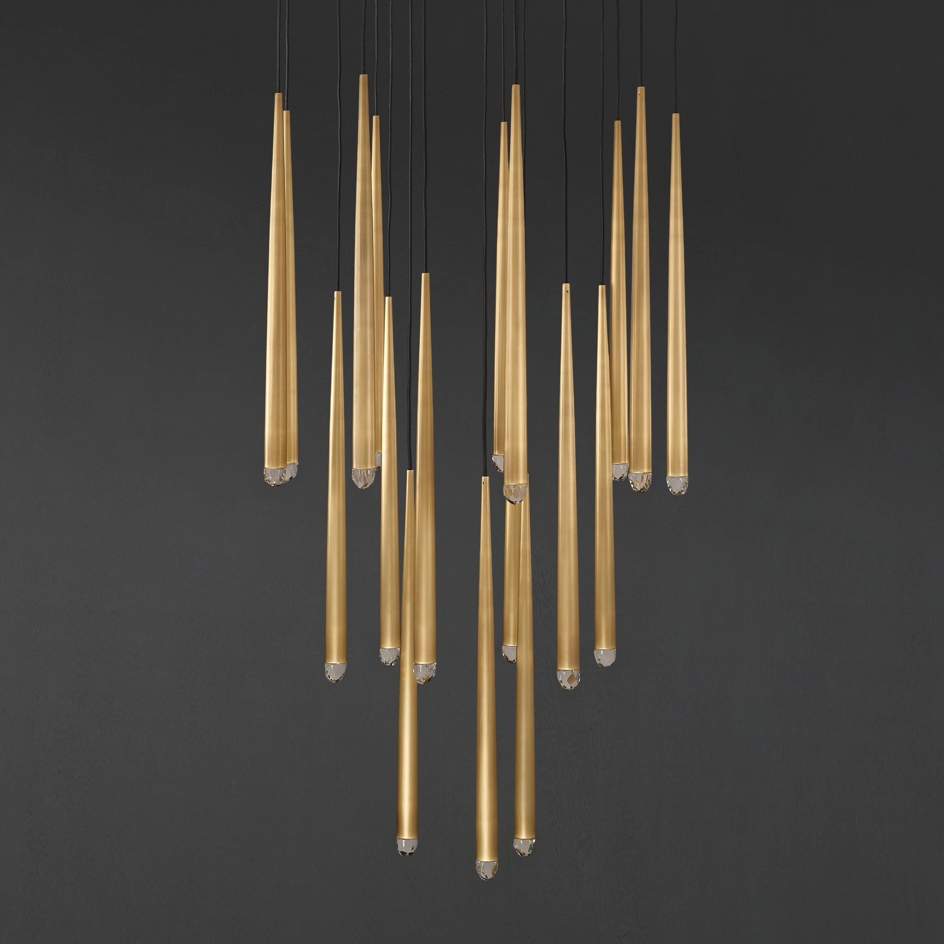 Lustre rond en forme de goutte de pluie de 31 pouces