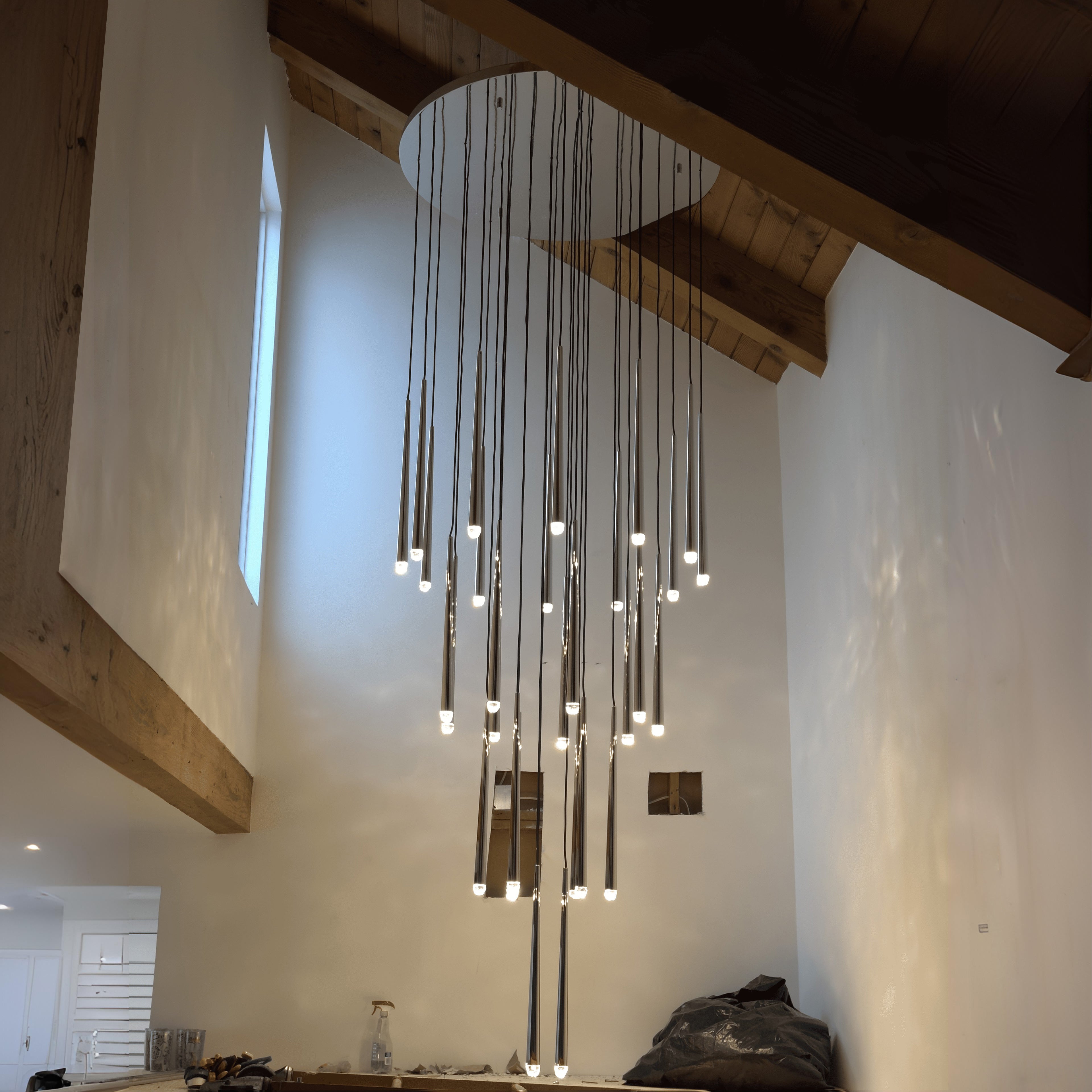 48 Inch Rod Cascading Round Chandelier - Aquitaine