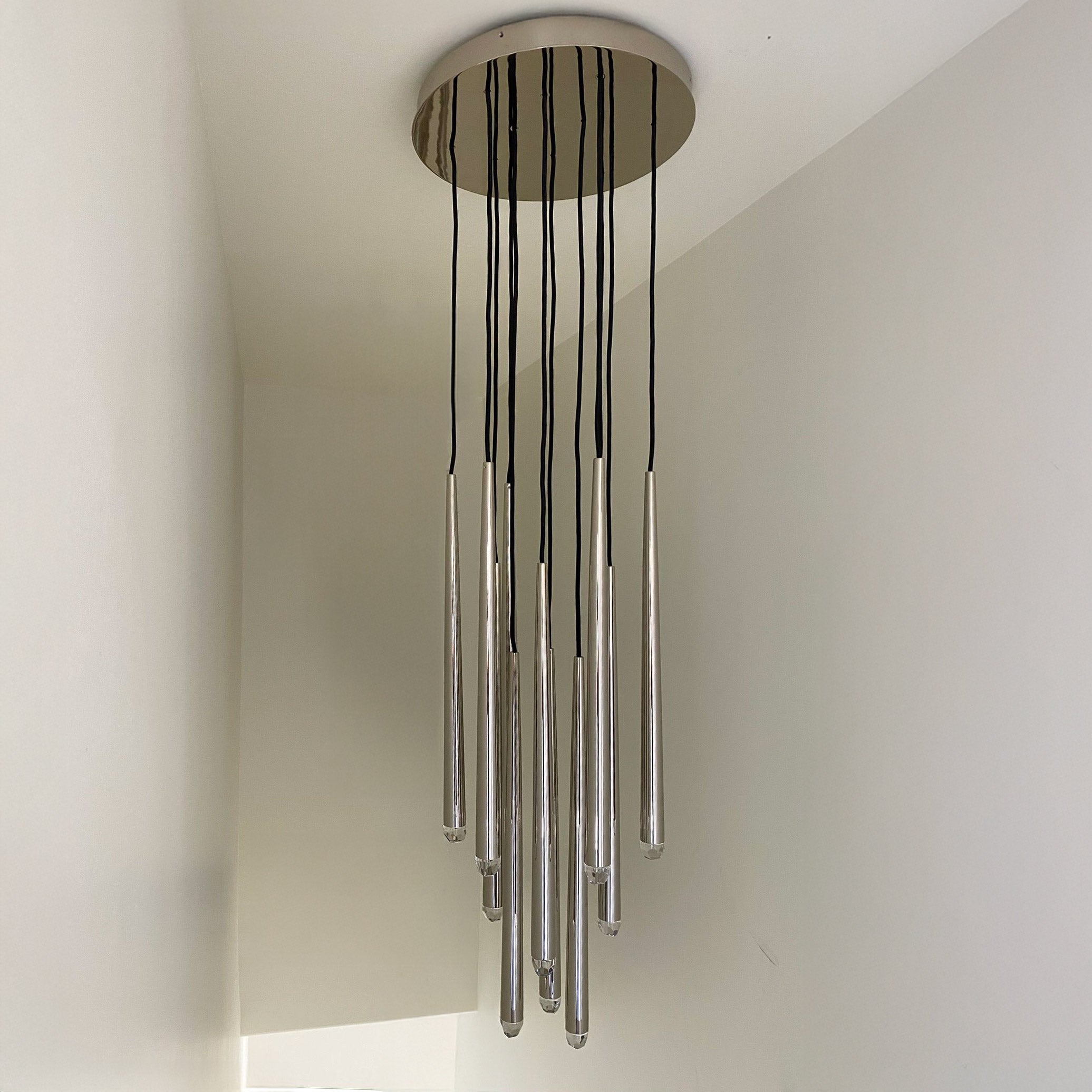 18 Inch Rod Cascading Round Chandelier - Aquitaine