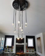 18 Inch Rod Cascading Round Chandelier - Aquitaine