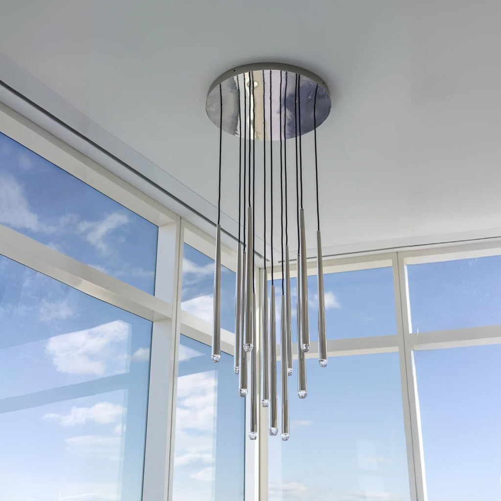 24 Inch Rod Cascading Round Chandelier - Aquitaine