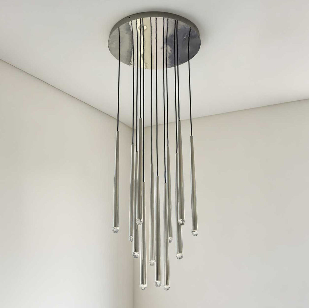 24 Inch Cascading Rod Staircase Chandelier - Aquitaine