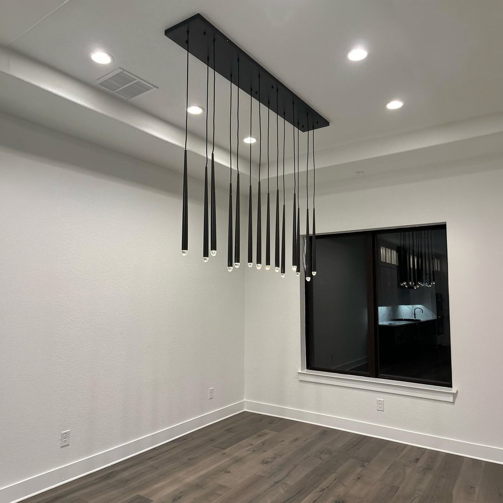 60 Inch Cascading Rod Linear Chandelier - Aquitaine