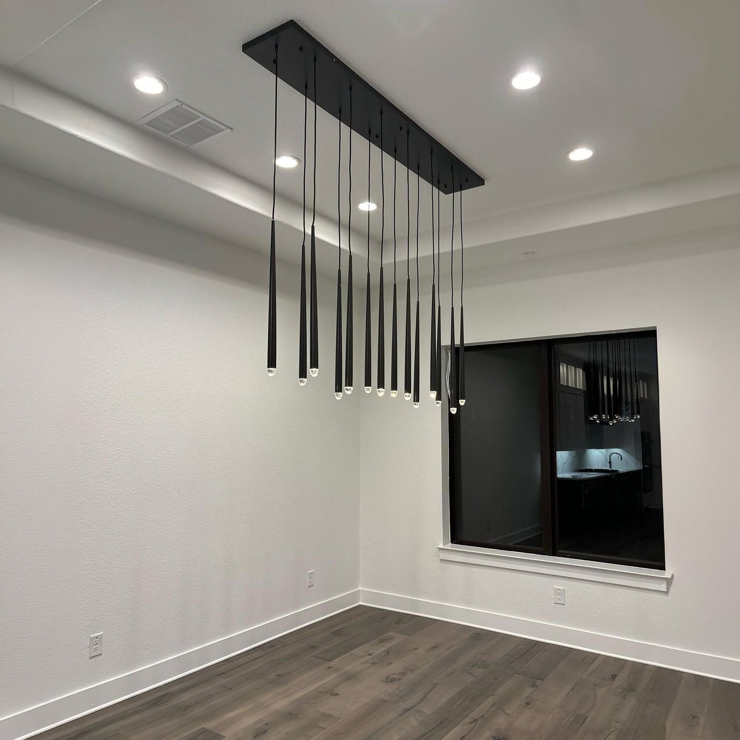 60 Inch Cascading Rod Linear Chandelier - Aquitaine