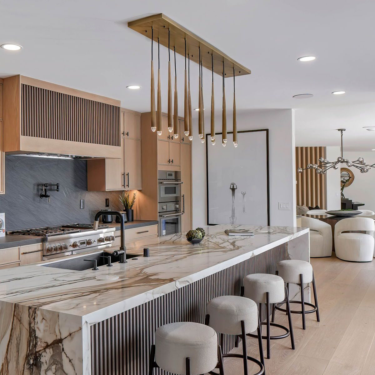 60 Inch Rod Cascading Linear Chandelier - Aquitaine