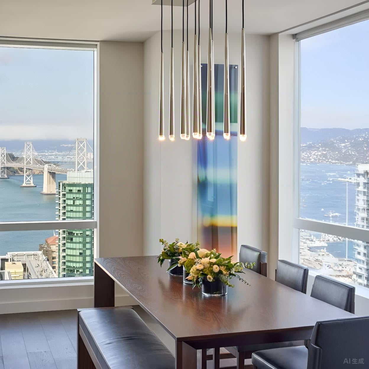 60 Inch Rod Linear Chandelier - Aquitaine