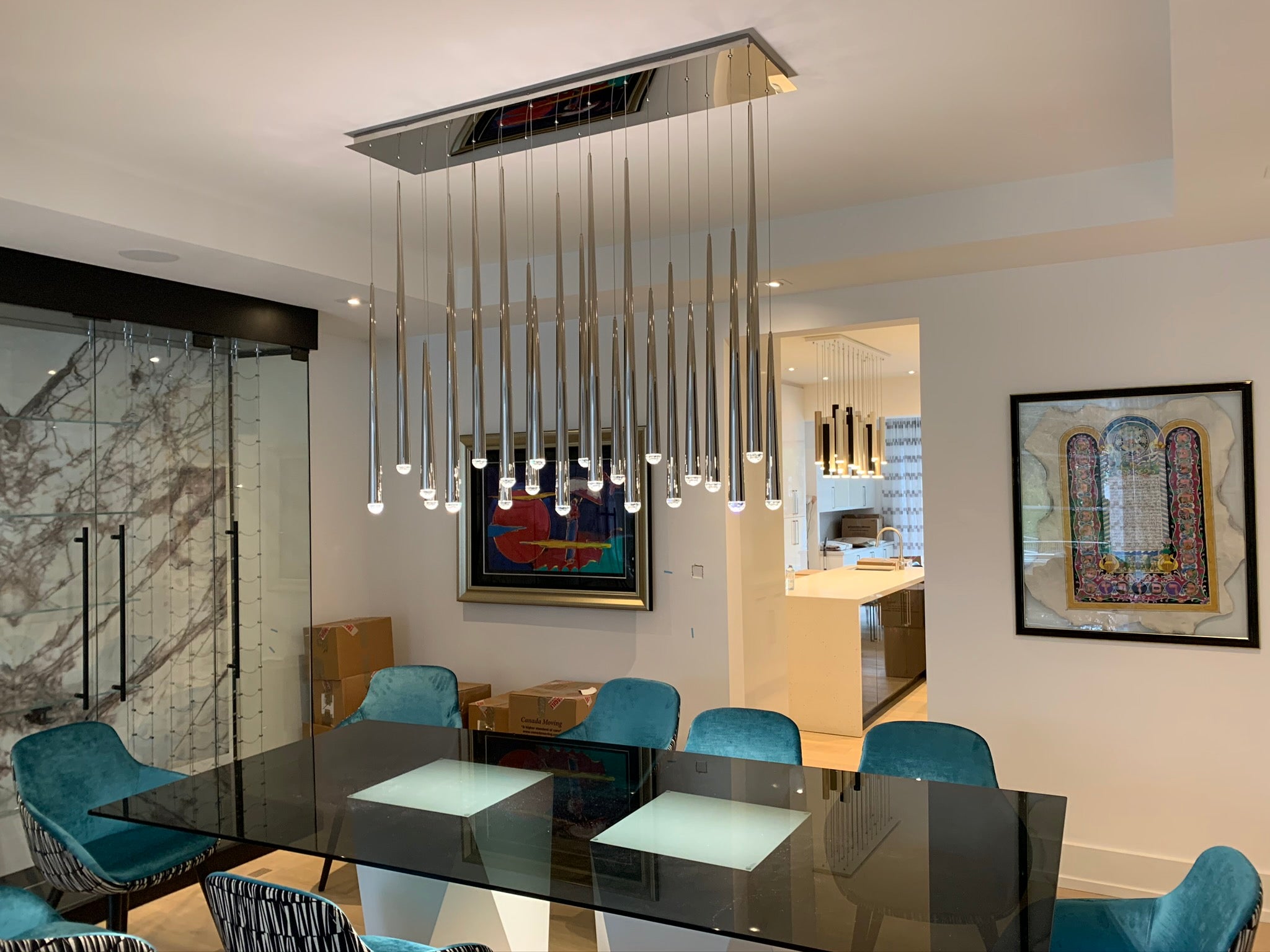 60 Inch Rod Linear Chandelier - Aquitaine