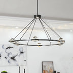 48 Inch Globe Crystal Ring Chandelier - Eclatant