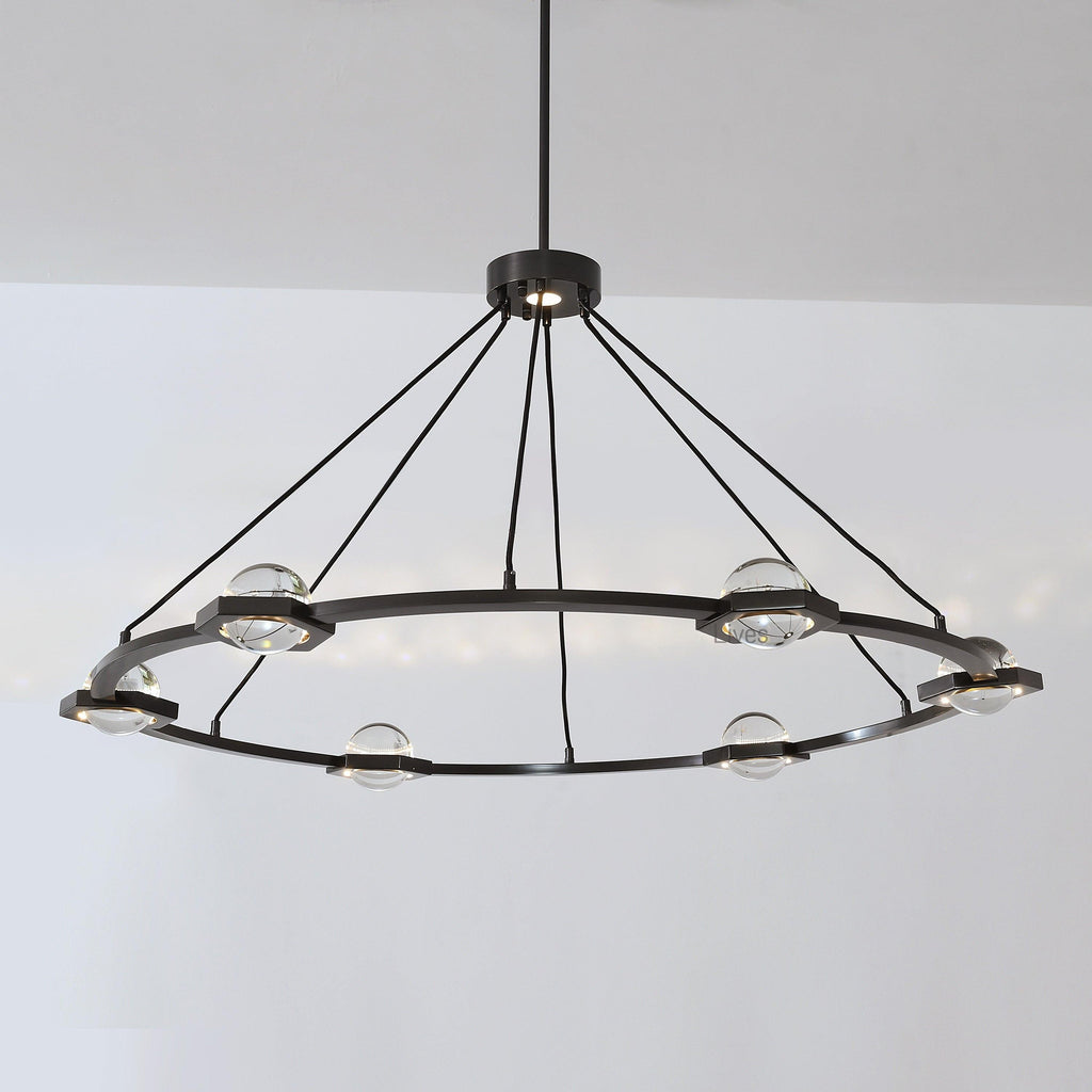 48 Inch Globe Crystal Ring Chandelier - Eclatant