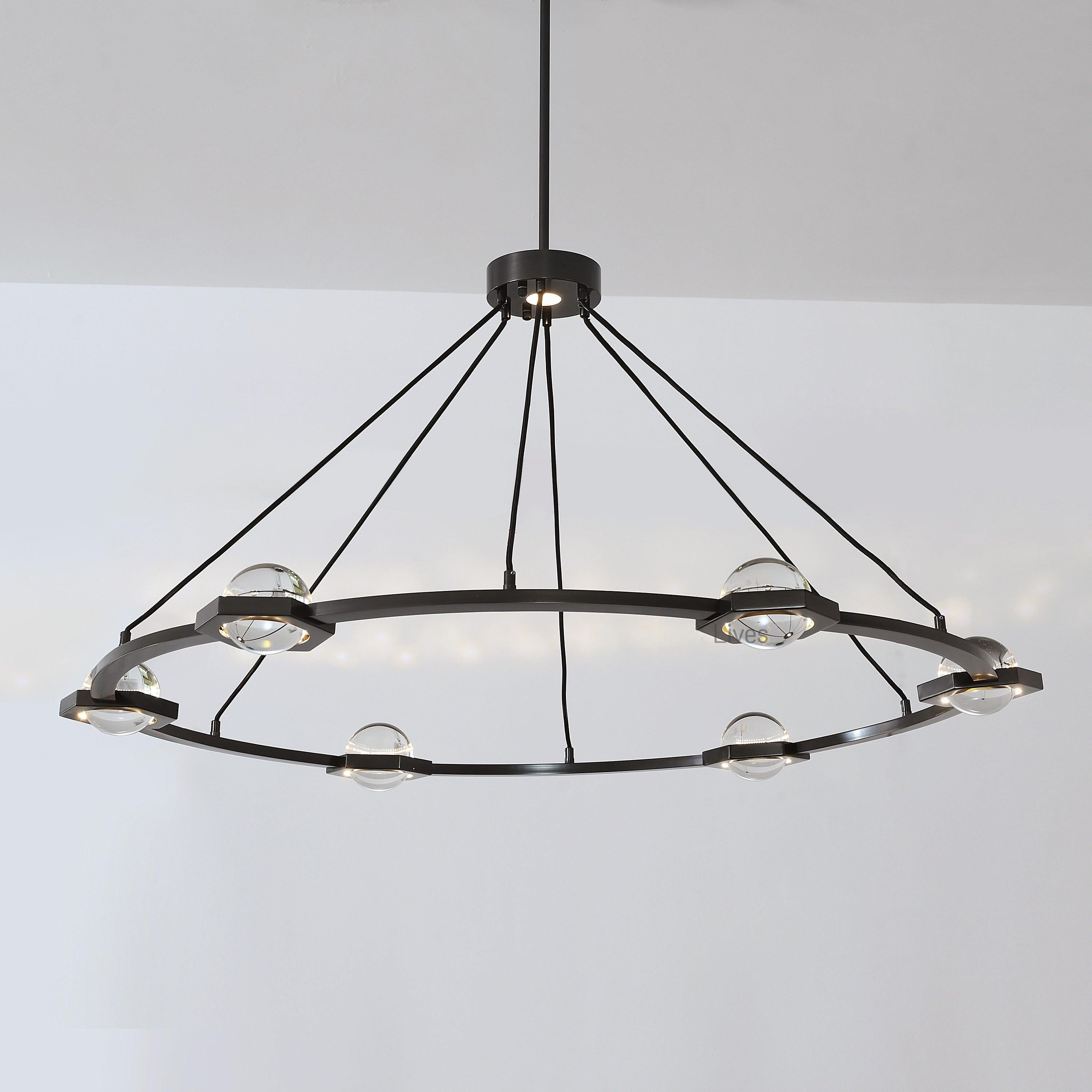 48 Inch Globe Crystal Ring Chandelier - Eclatant