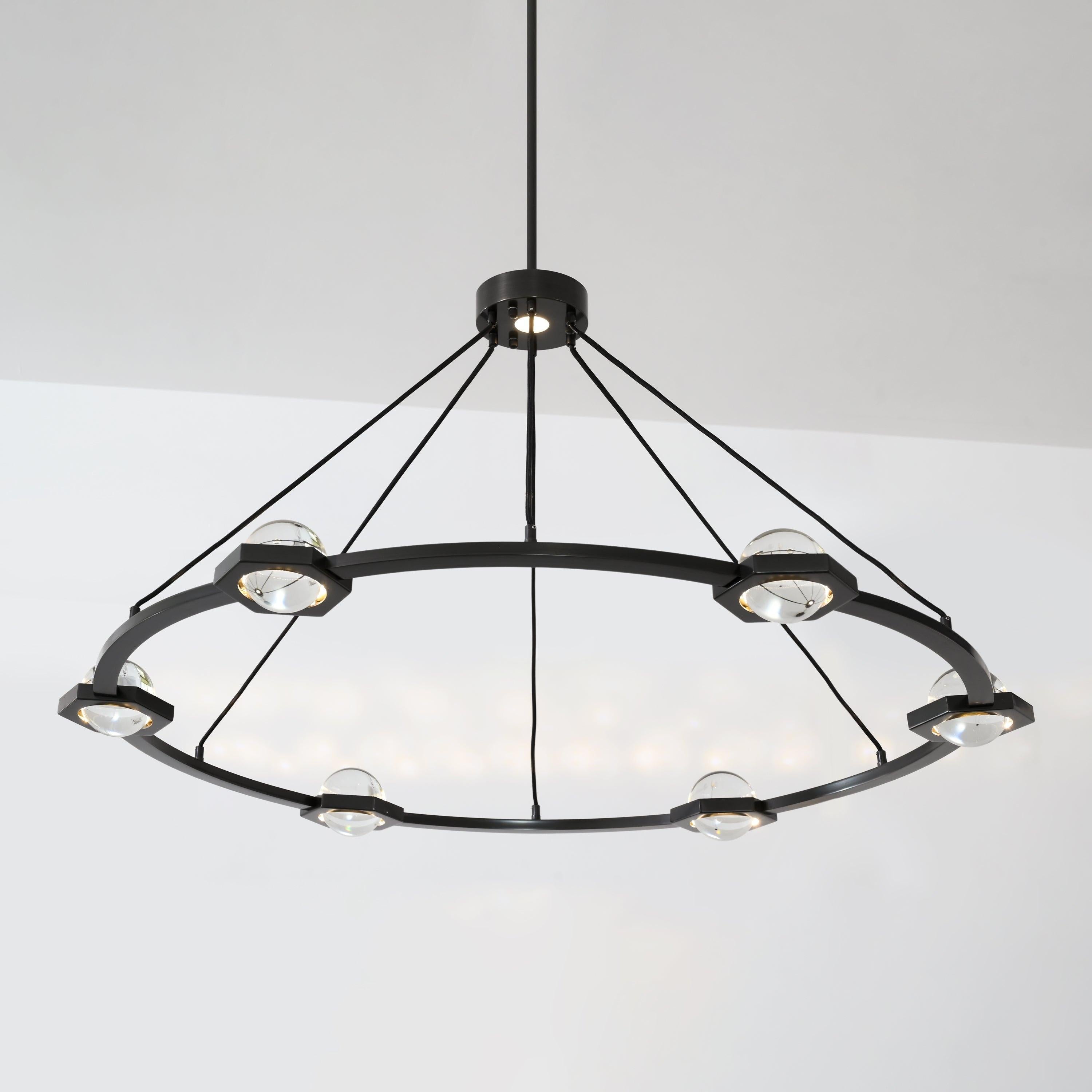 48 Inch Globe Crystal Ring Chandelier - Eclatant