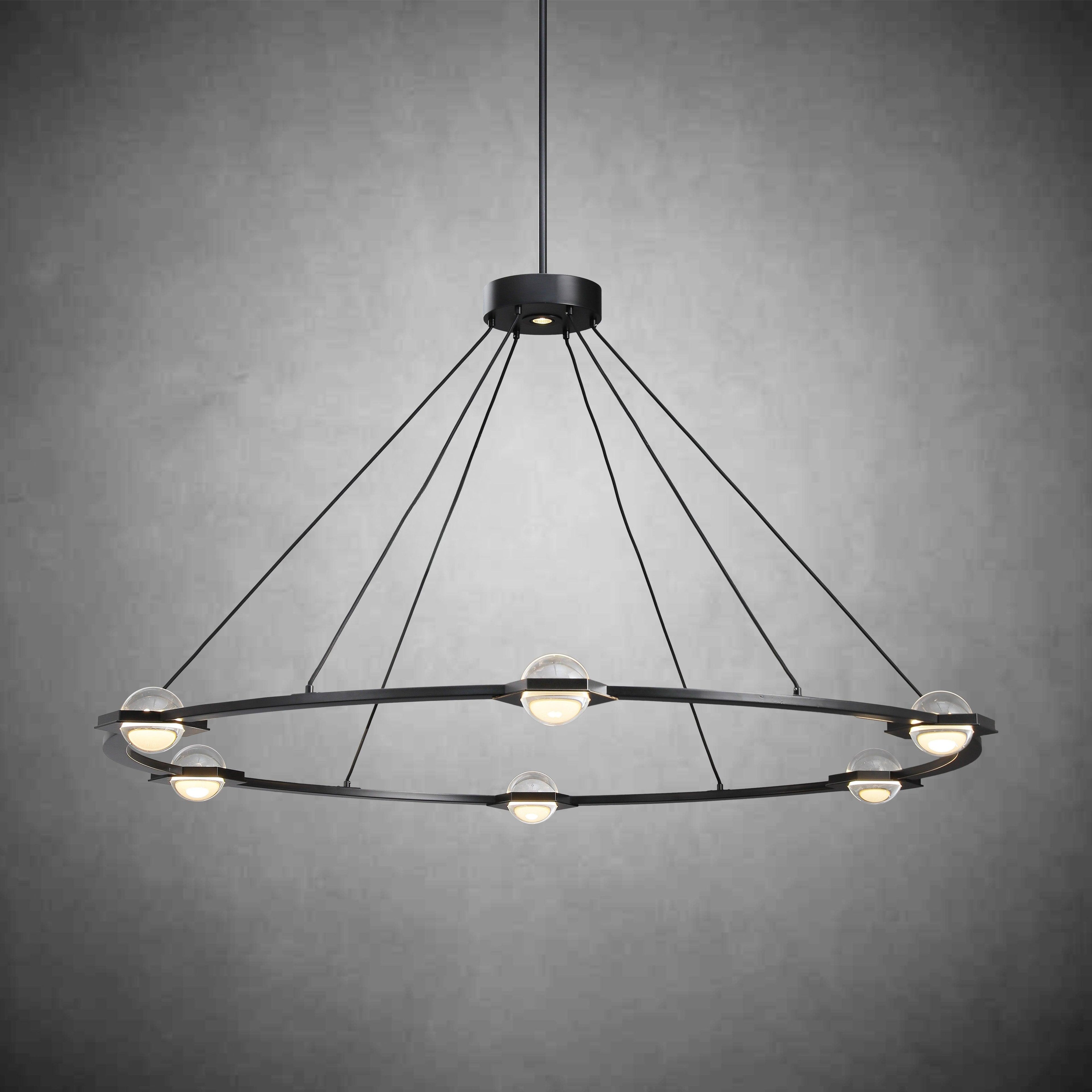 60 Inch Globe Crystal Ring Chandelier - Eclatant