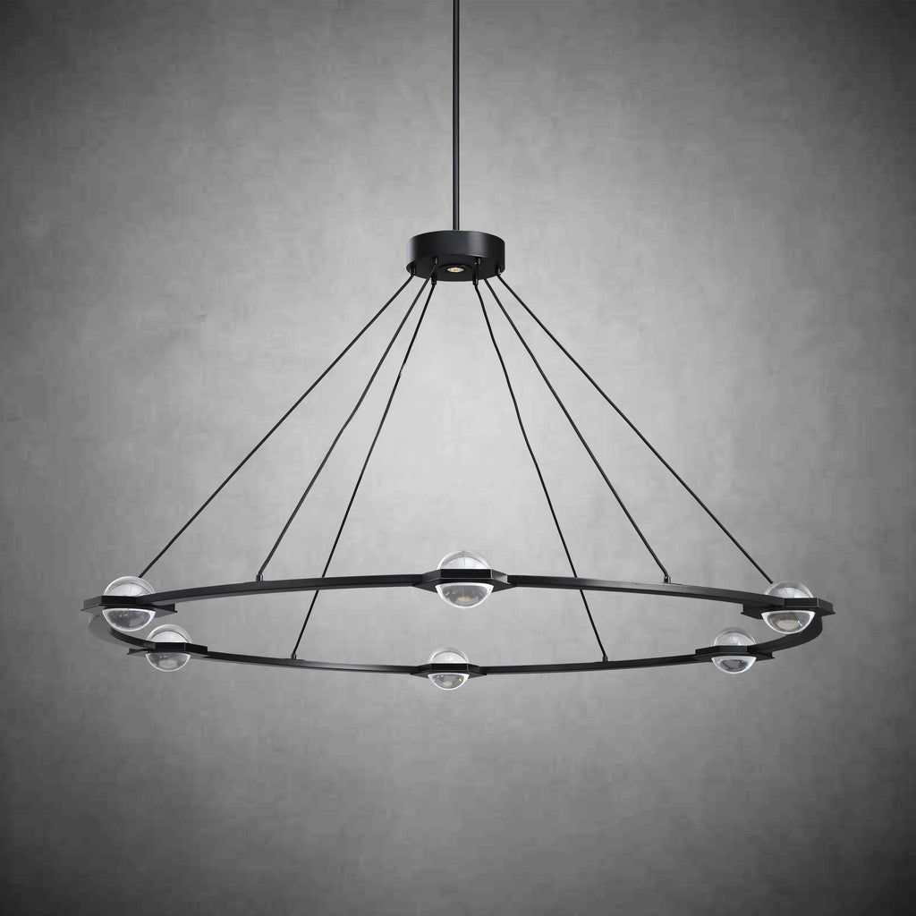 60 Inch Globe Crystal Ring Chandelier - Eclatant