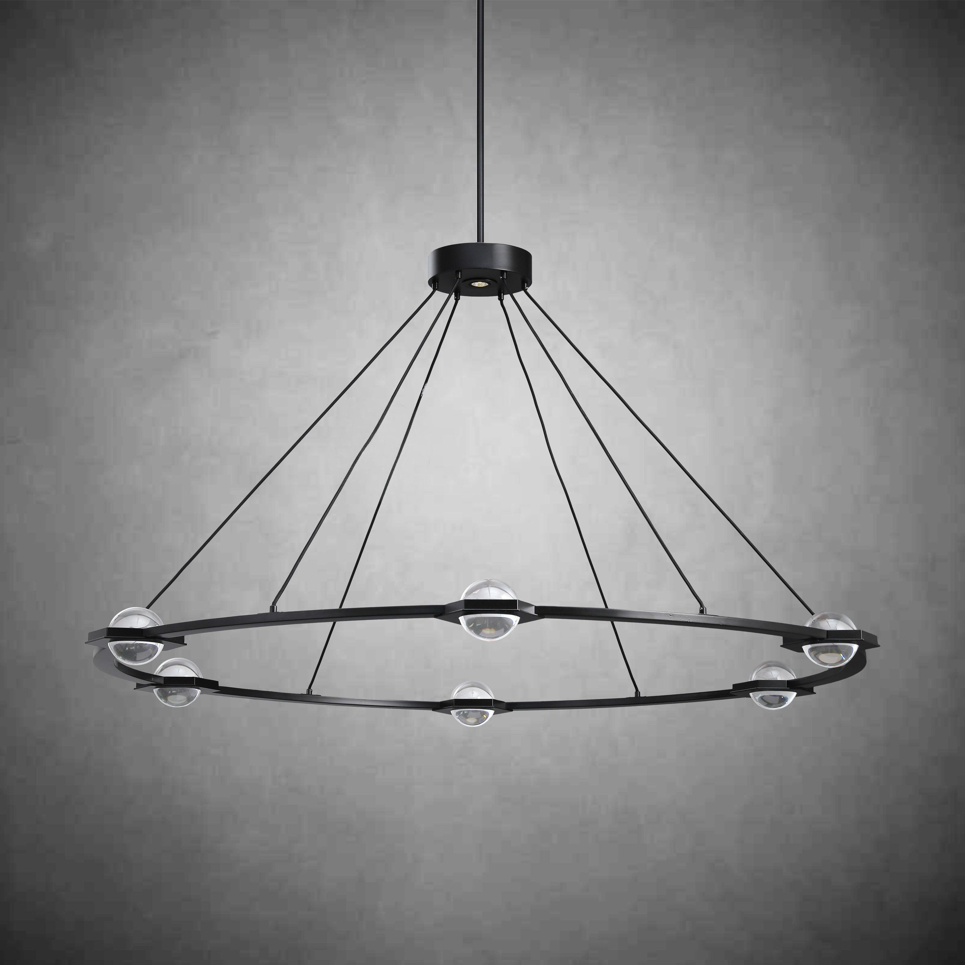 60 Inch Globe Crystal Ring Chandelier - Eclatant
