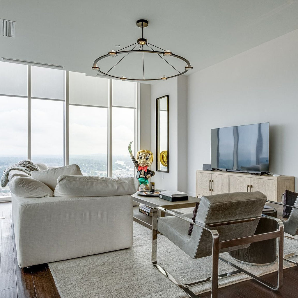 60 Inch Globe Crystal Ring Chandelier - Eclatant