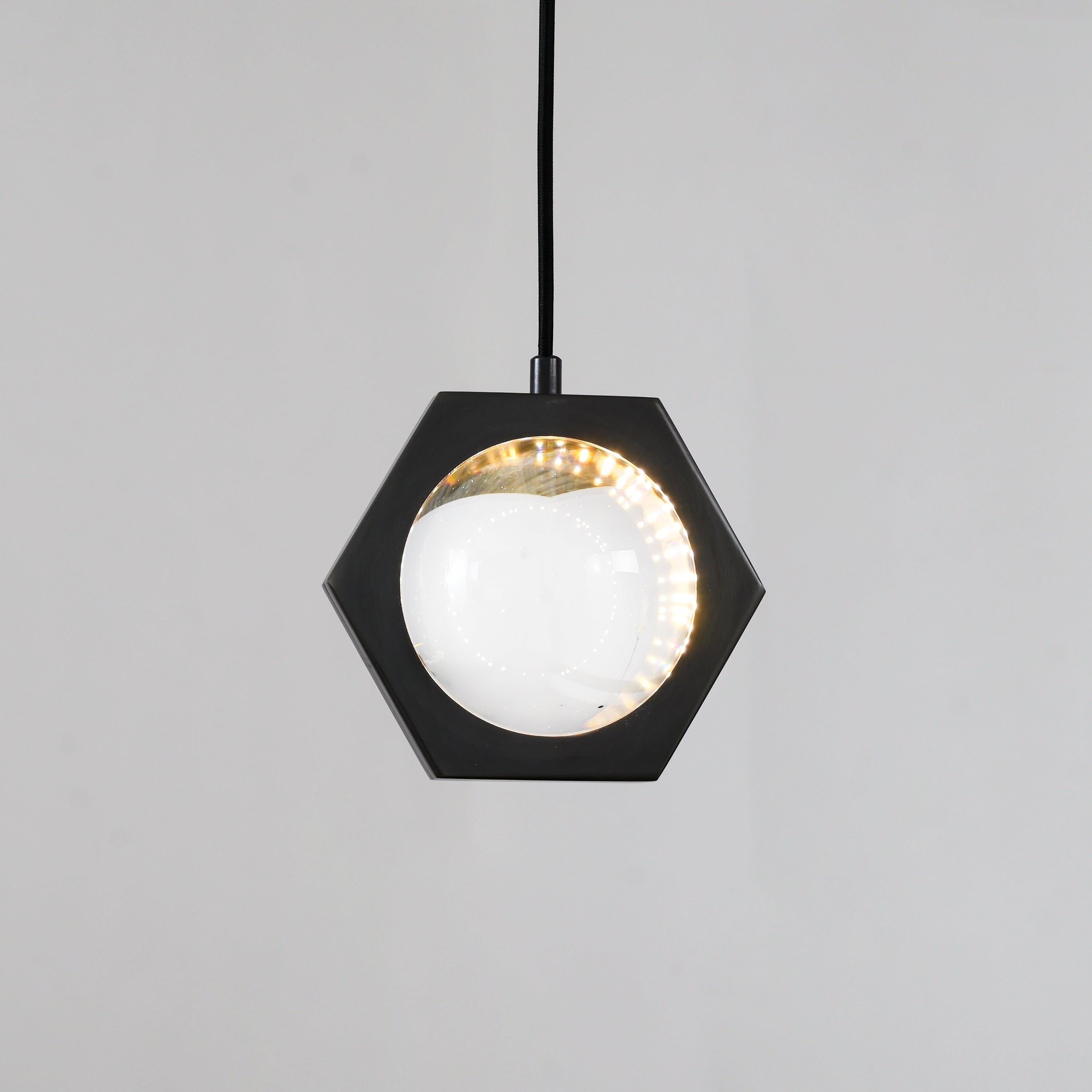 7 Inch Hexagonal Crystal Pendant Light - Eclatant