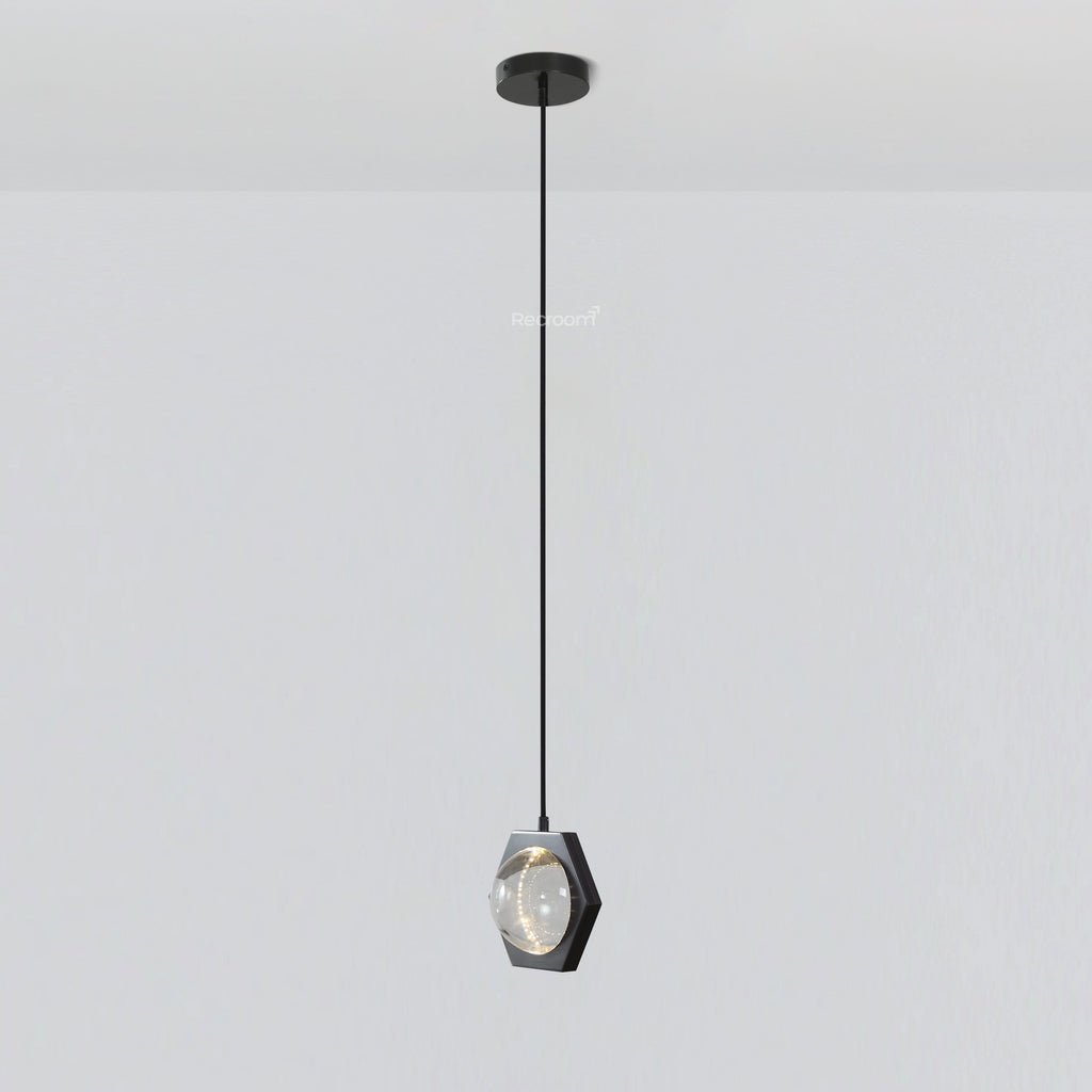 7 Inch Hexagonal Crystal Pendant Light - Eclatant