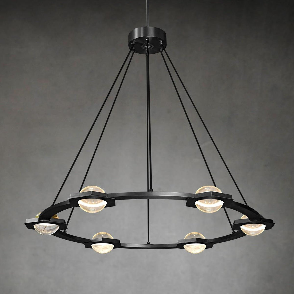 36 Inch Globe Crystal Ring Chandelier - Eclatant