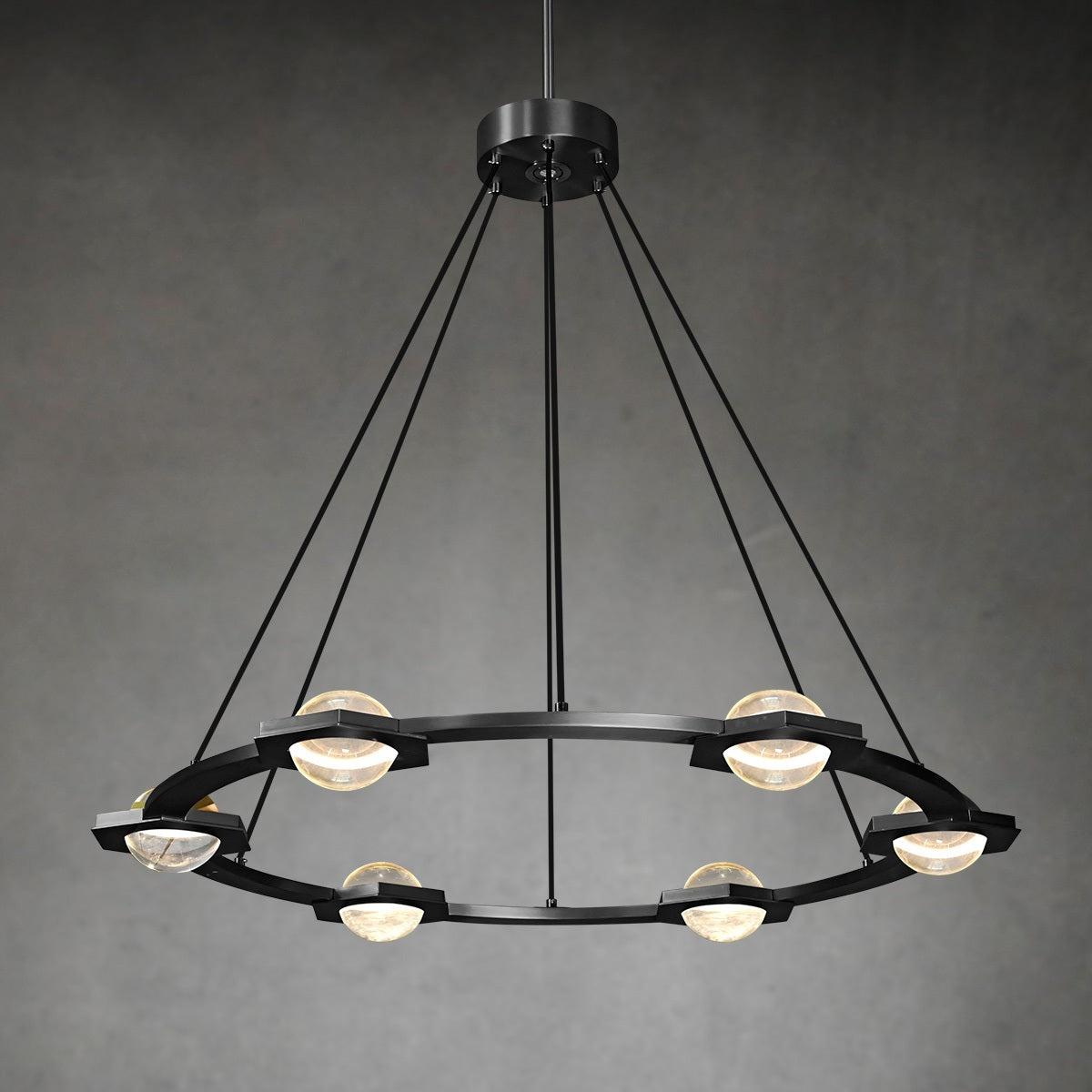 36 Inch Globe Crystal Ring Chandelier - Eclatant