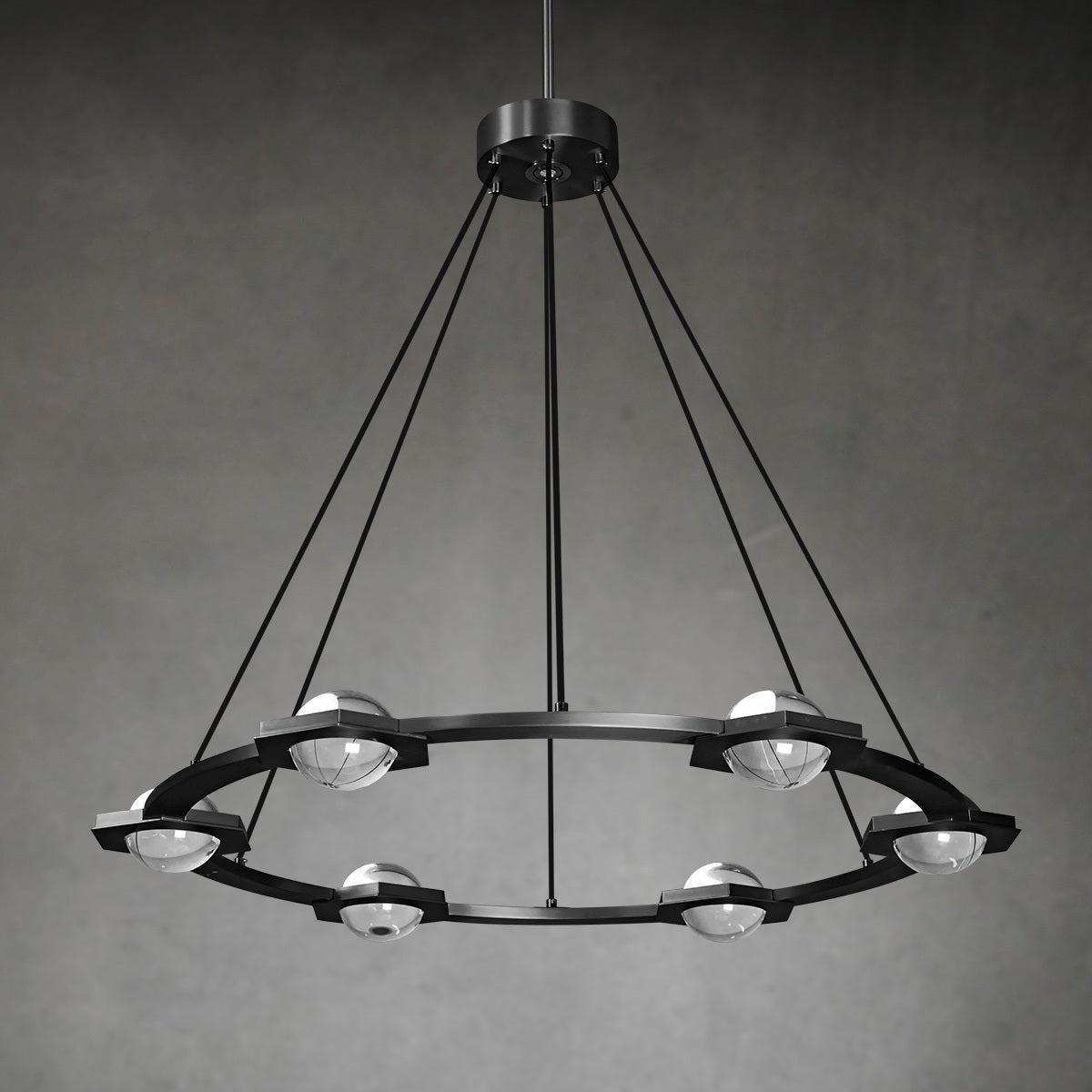 36 Inch Globe Crystal Ring Chandelier - Eclatant