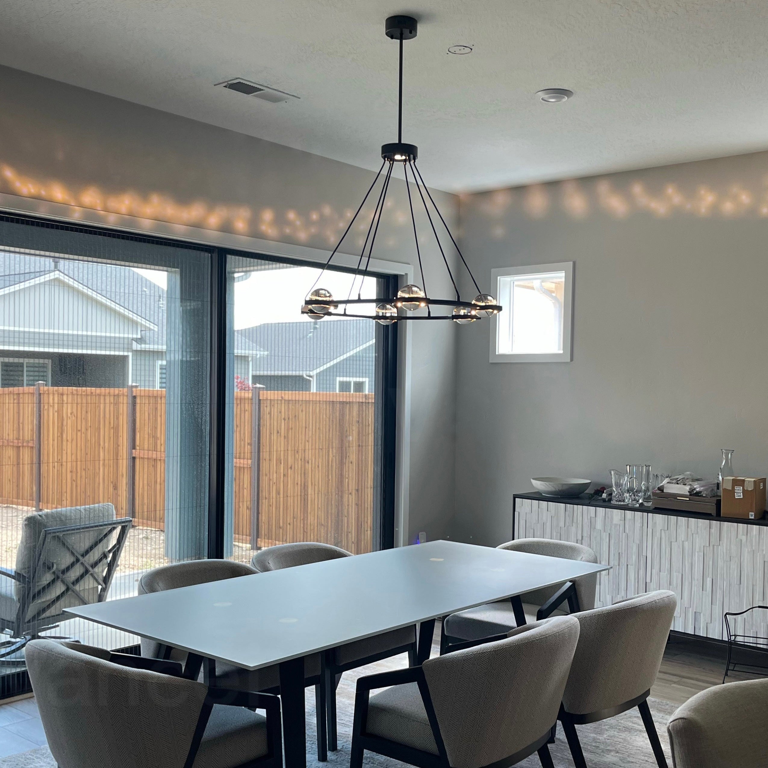 36 Inch Globe Crystal Ring Chandelier - Eclatant