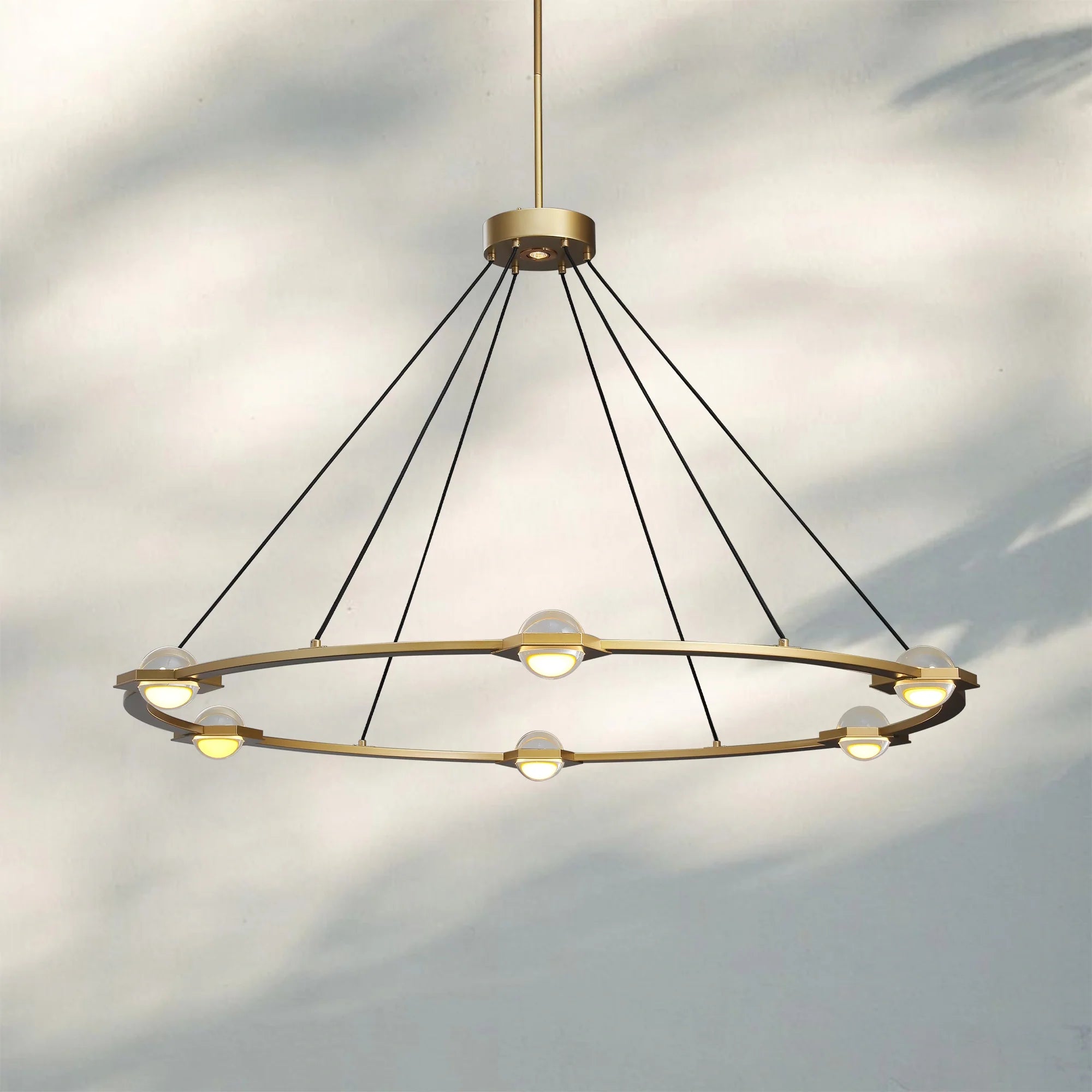48 Inch Globe Crystal Ring Chandelier - Eclatant