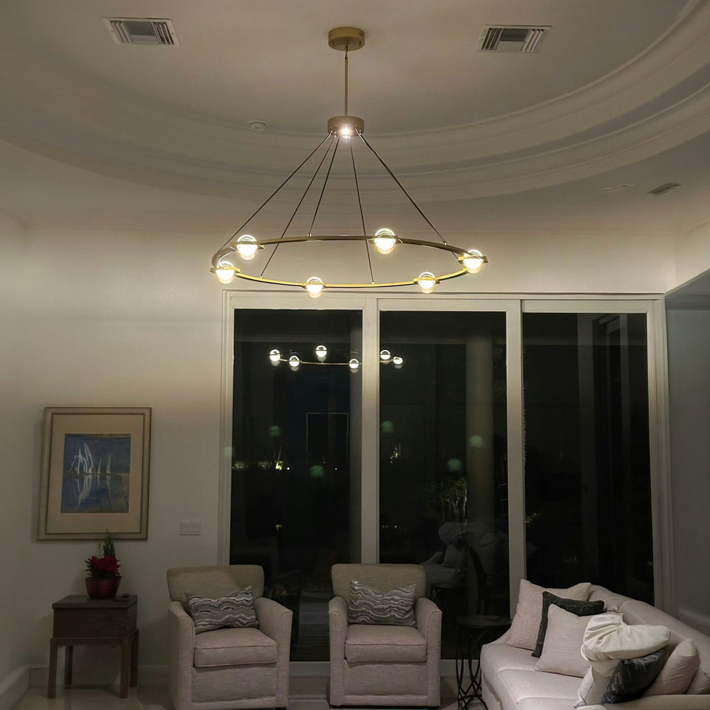 60 Inch Crystal Globe Ring Chandelier - Eclatant