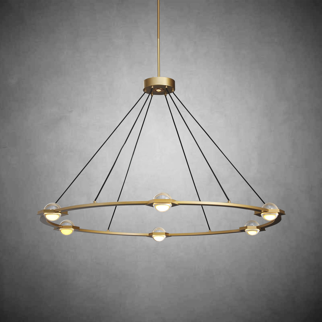 60 Inch Globe Crystal Ring Chandelier - Eclatant
