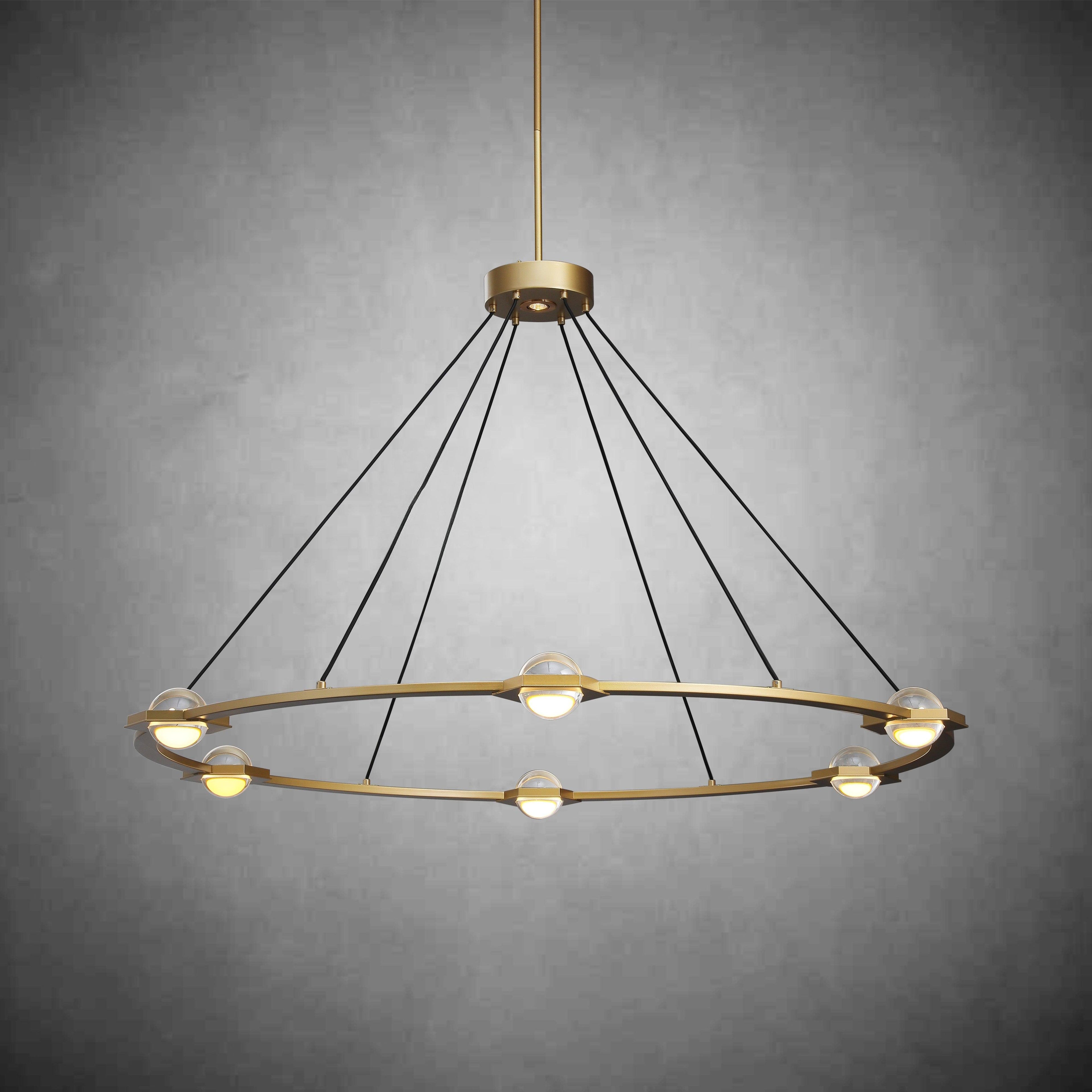 60 Inch Globe Crystal Ring Chandelier - Eclatant