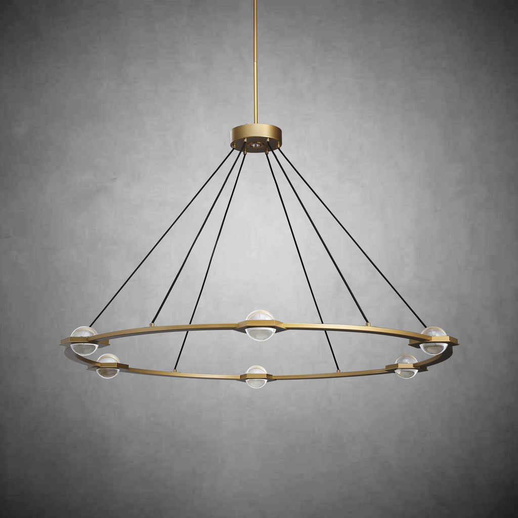 60 Inch Globe Crystal Ring Chandelier - Eclatant