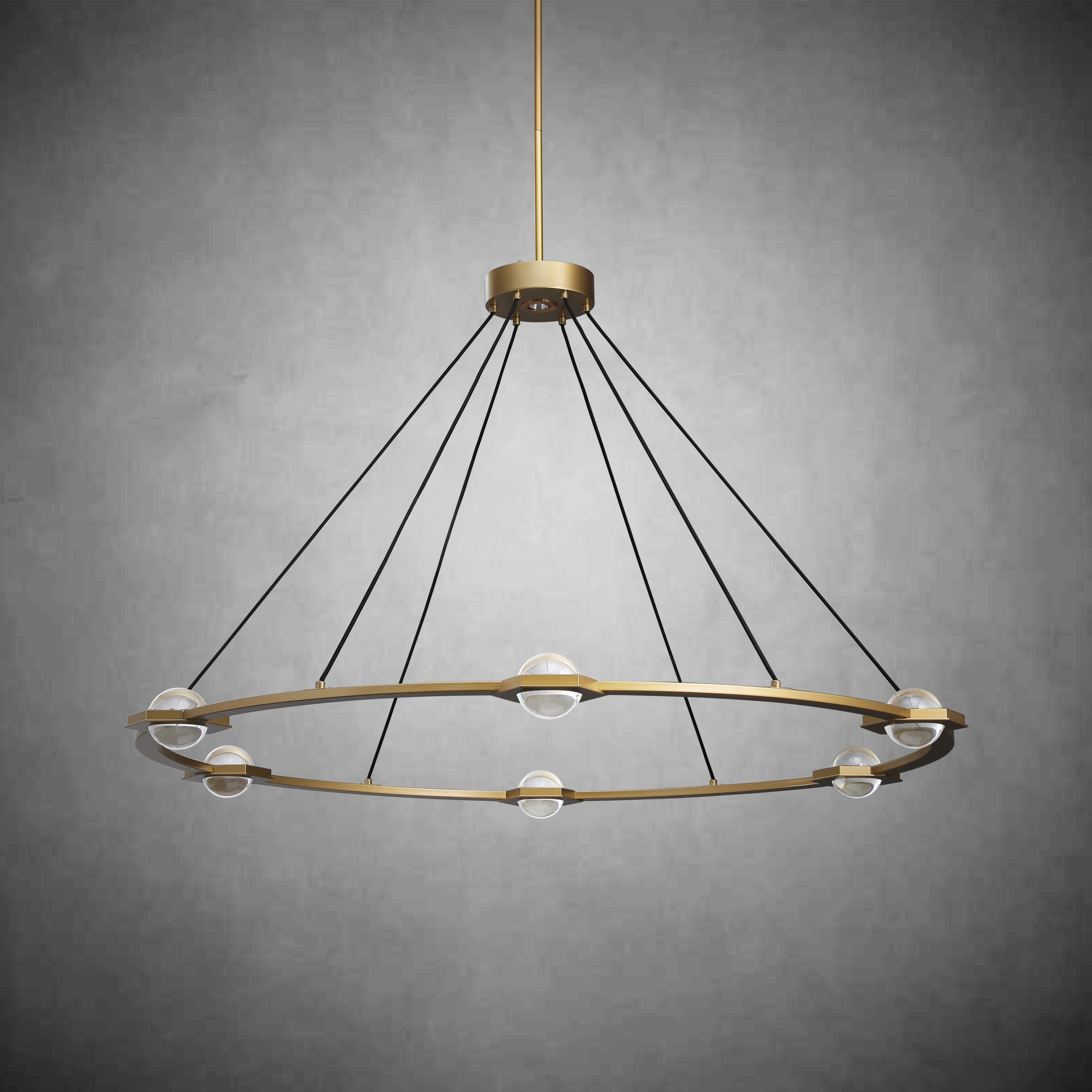 60 Inch Globe Crystal Ring Chandelier - Eclatant