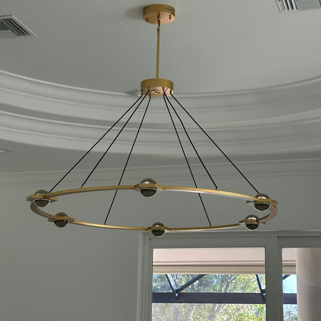 60 Inch Crystal Globe Ring Chandelier - Eclatant