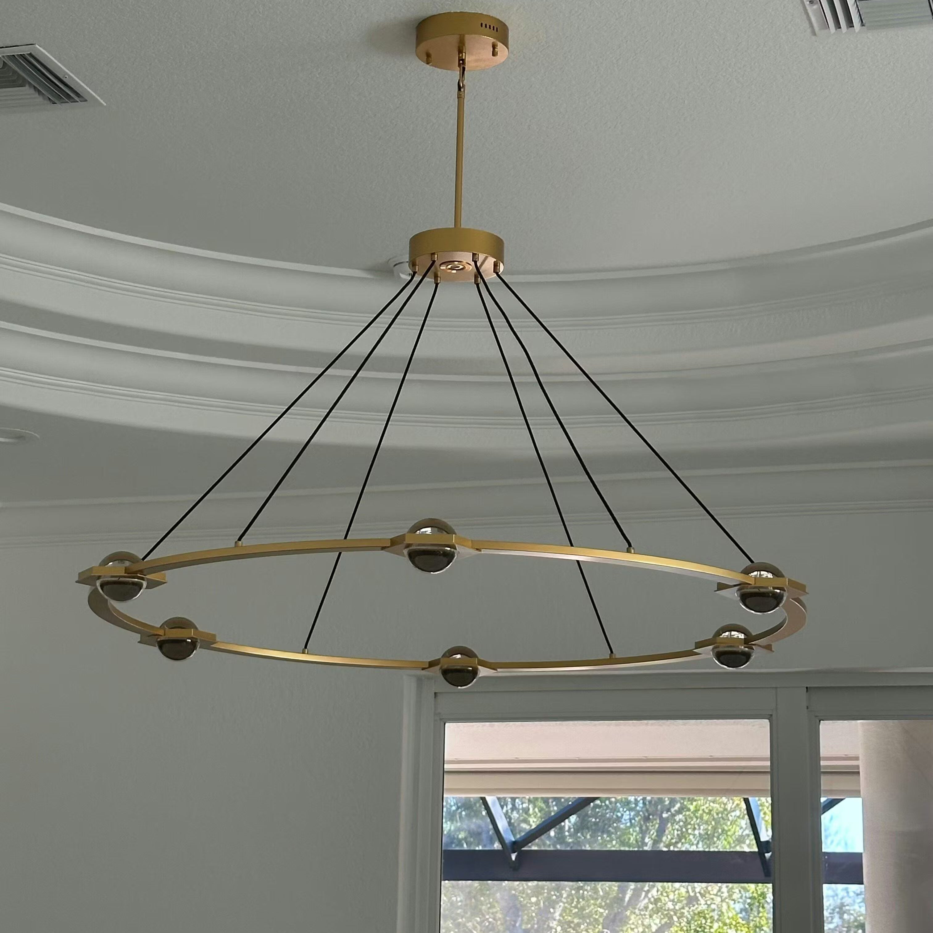 60 Inch Crystal Globe Ring Chandelier - Eclatant