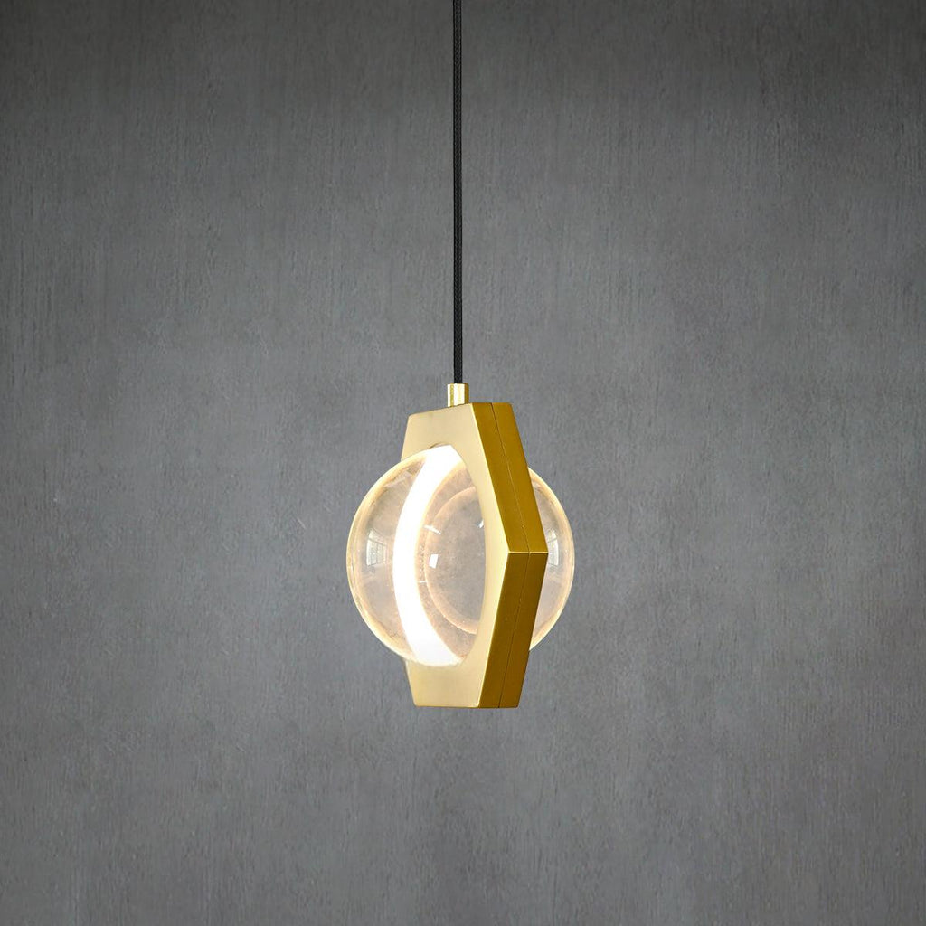 7 Inch Hexagonal Crystal Pendant Light - Eclatant