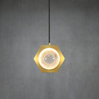 7 Inch Hexagonal Crystal Pendant Light - Eclatant