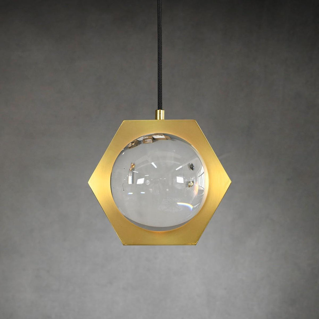 7 Inch Hexagonal Crystal Pendant Light - Eclatant