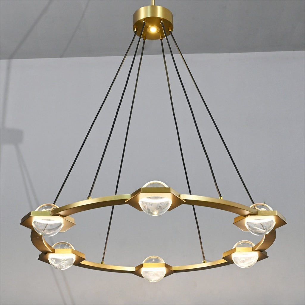 36 Inch Crystal Globe Ring Chandelier - Eclatant