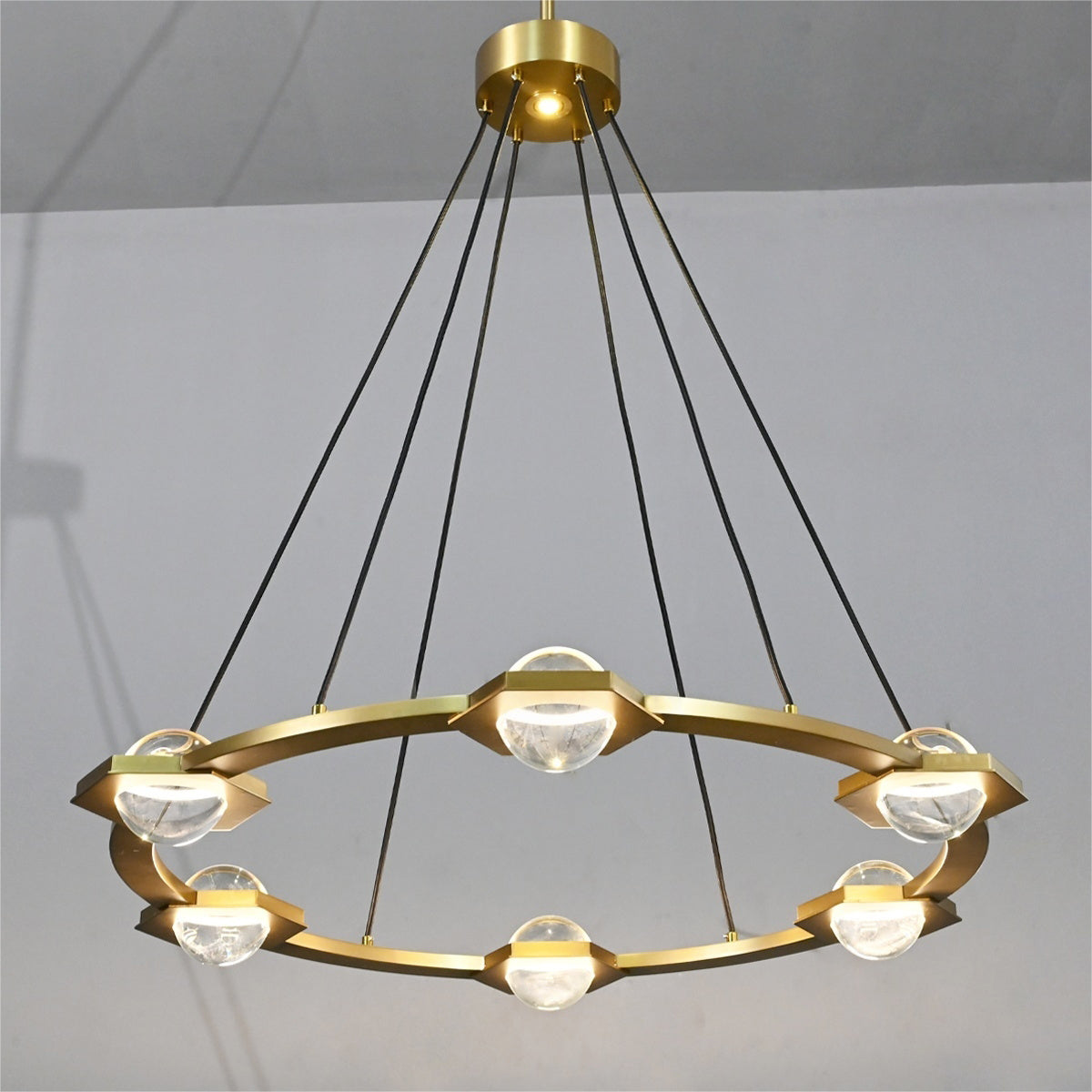 36 Inch Crystal Globe Ring Chandelier - Eclatant