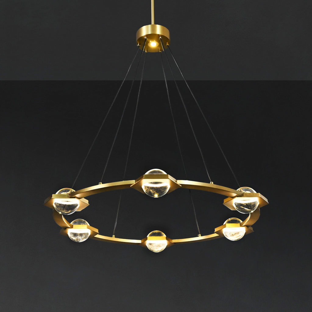 36 Inch Globe Crystal Ring Chandelier - Eclatant