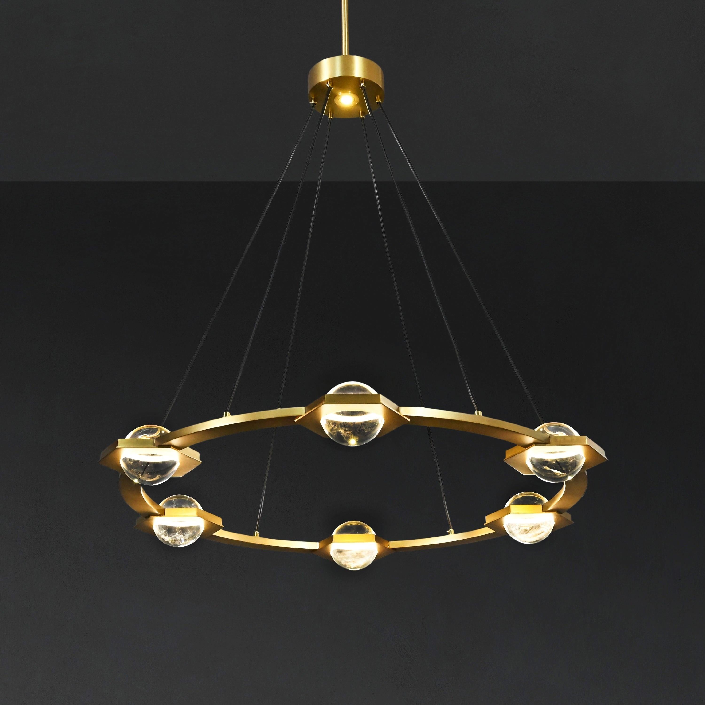 36 Inch Globe Crystal Ring Chandelier - Eclatant