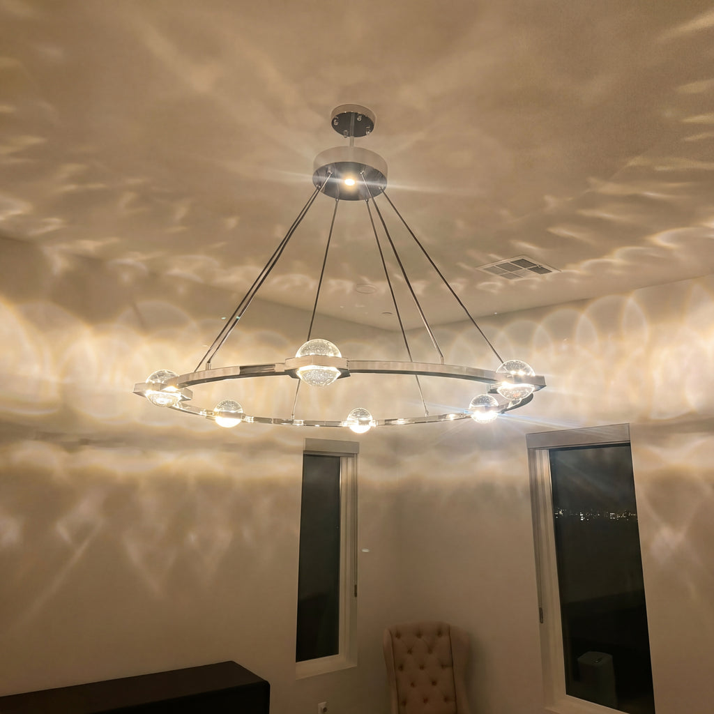 48 Inch Crystal Globe Ring Chandelier - Eclatant