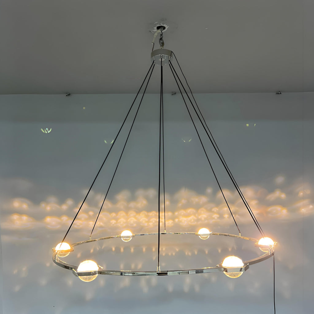 60 Inch Globe Crystal Ring Chandelier - Eclatant