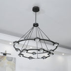 48 Inch Globe Crystal Tiered Ring Chandelier - Eclatant