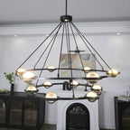 48 Inch Globe Crystal Tiered Ring Chandelier - Eclatant
