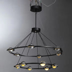 48 Inch Globe Crystal Tiered Ring Chandelier - Eclatant