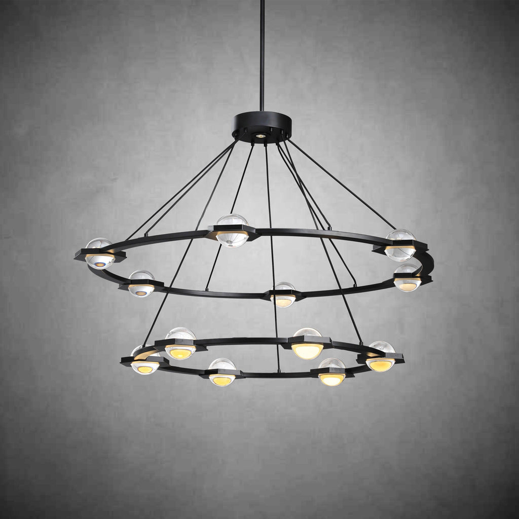 48 Inch Globe Crystal Tiered Ring Chandelier - Eclatant