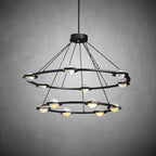48 Inch Globe Crystal Tiered Ring Chandelier - Eclatant