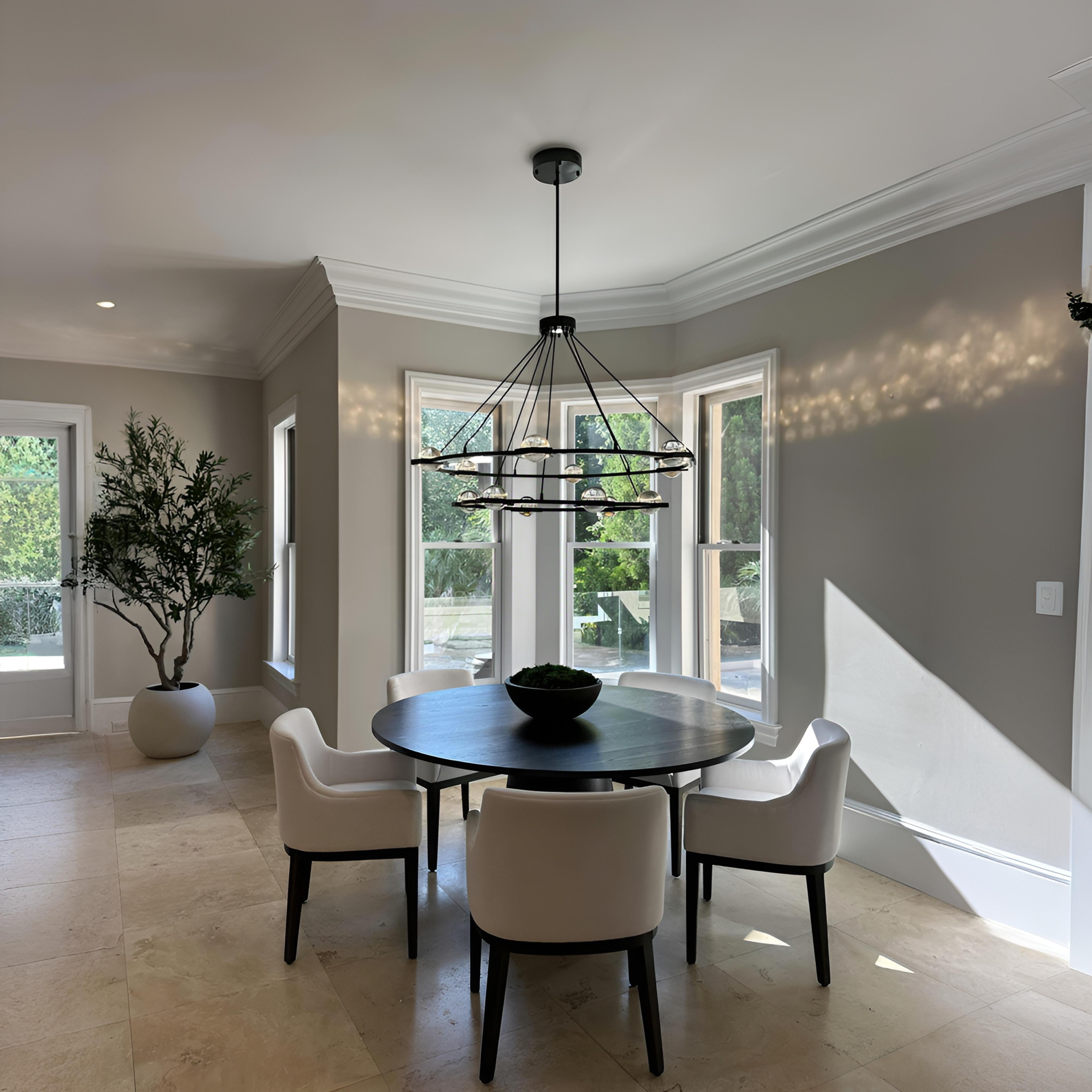 48 Inch Globe Crystal Tiered Ring Chandelier - Eclatant